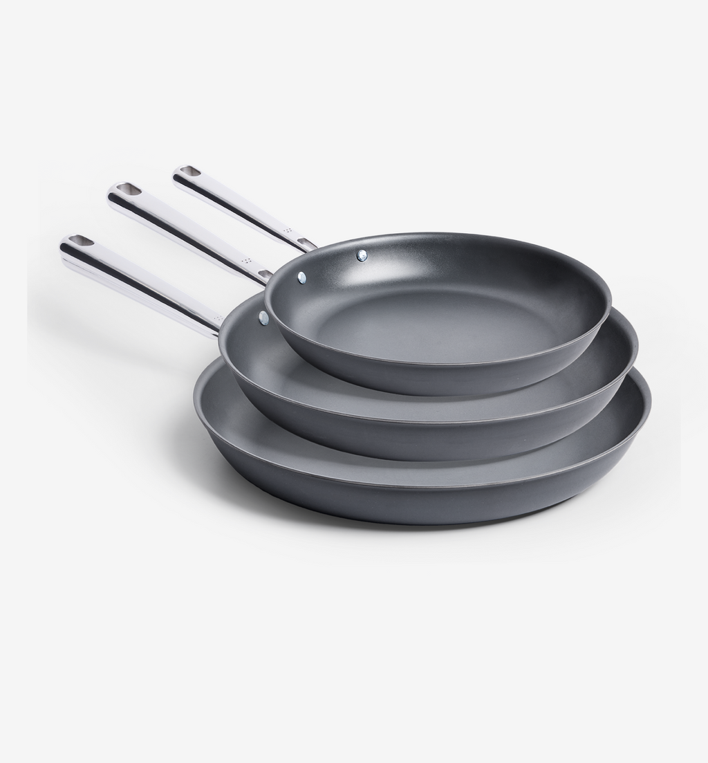 8" + 10" + 12" Pre-Seasoned Carbon Steel Frying Pan